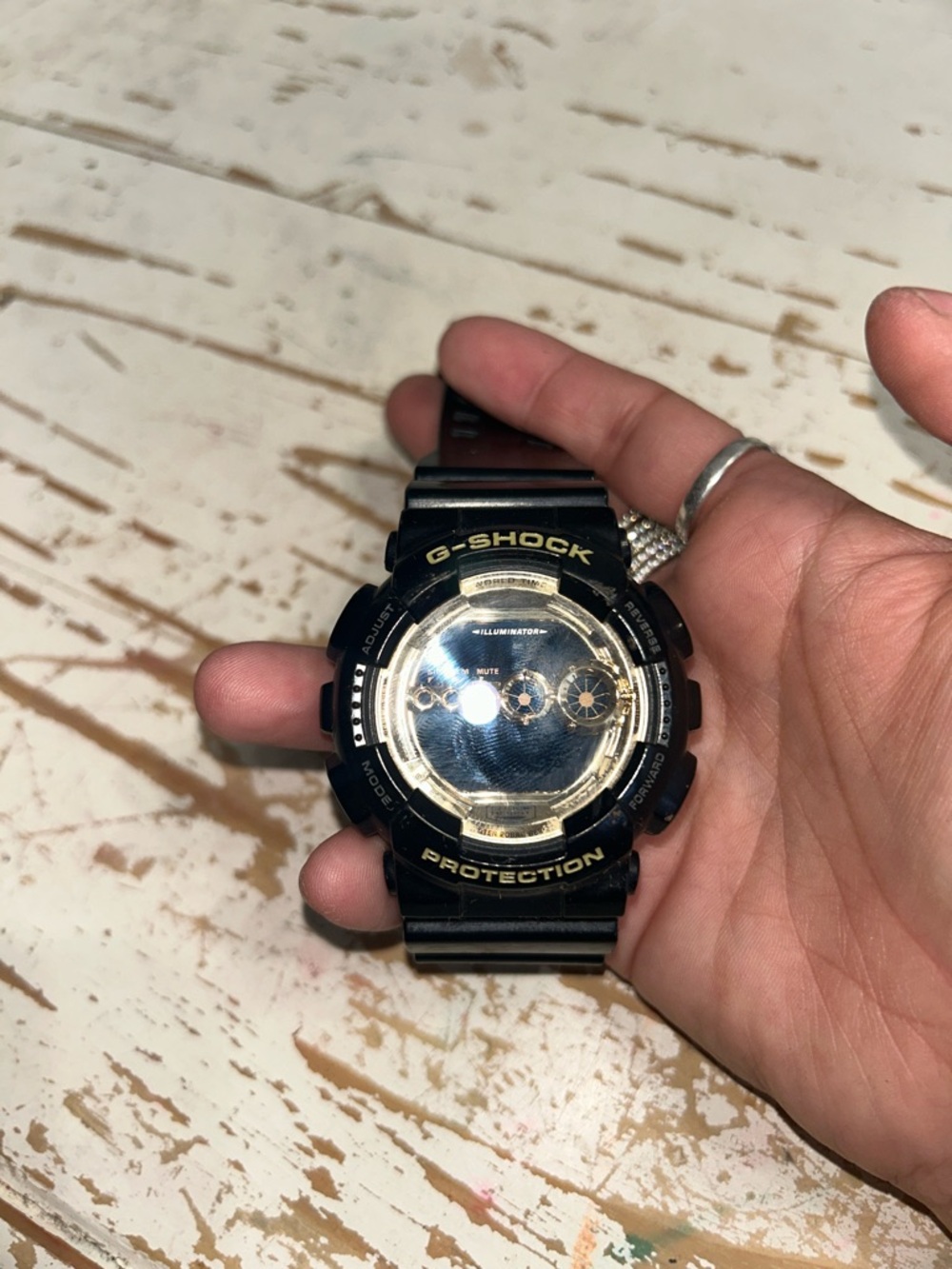 G-Shock Black and Gold Digital-Analog Resin Watch